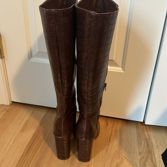 Brown snakeskin boots with heel size 10 - Picture 4 of 5